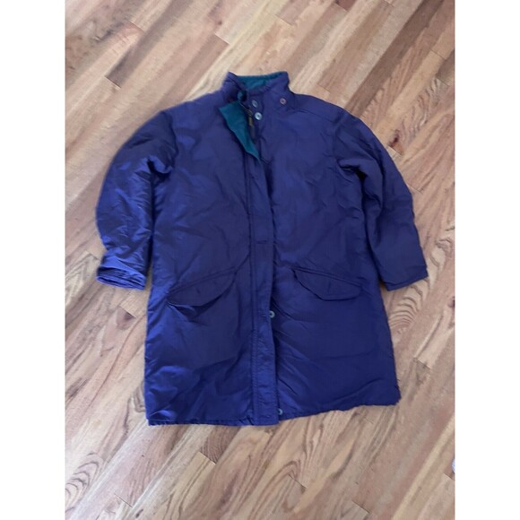 L.L. Bean Jacket Women L Jacket Parka Purple Lined No Hood Vtg 90s USA - Picture 7 of 8